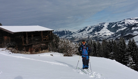 Matthias Mayr freeriding in Kitzbühel